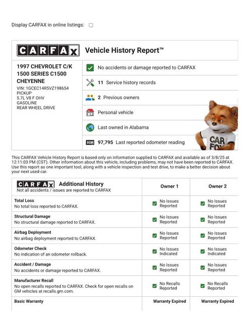 1997 Chevrolet C/K 1500 Series C1500 Silverado | Cullman, AL | Cullman Auto Rebuilders 1997 Chevrolet C/K 1500 Series C1500 Silverado | Cullman, AL | Cullman Auto Rebuilders