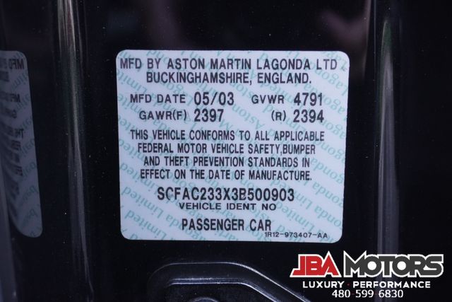 2003 Aston Martin V12 Vanquish Coupe with ONLY 26k LOW MILES | MESA, AZ | JBA MOTORS 2003 Aston Martin V12 Vanquish Coupe with ONLY 26k LOW MILES | MESA, AZ | JBA MOTORS