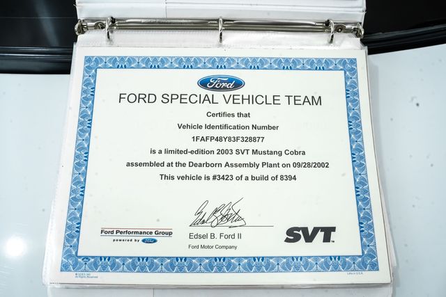 2003 Ford Mustang SVT Cobra with 14,655 Original Miles with Upgrades | Dallas, TX | RPM Garage 2003 Ford Mustang SVT Cobra with 14,655 Original Miles with Upgrades | Dallas, TX | RPM Garage