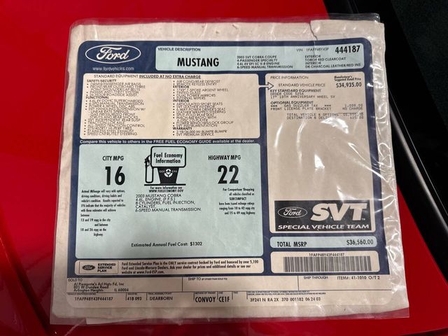 2003 Ford Mustang SVT Cobra 10th Anniversary SVT Cobra 2dr Fastback | Federal Way, WA | West State Motorsports 2003 Ford Mustang SVT Cobra 10th Anniversary SVT Cobra 2dr Fastback | Federal Way, WA | West State Motorsports