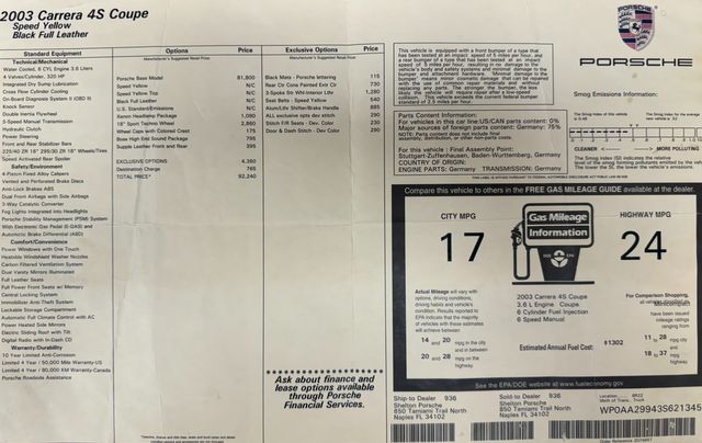 2003 Porsche 911 Carrera 4S 2003 Porsche 911 Carrera 4S