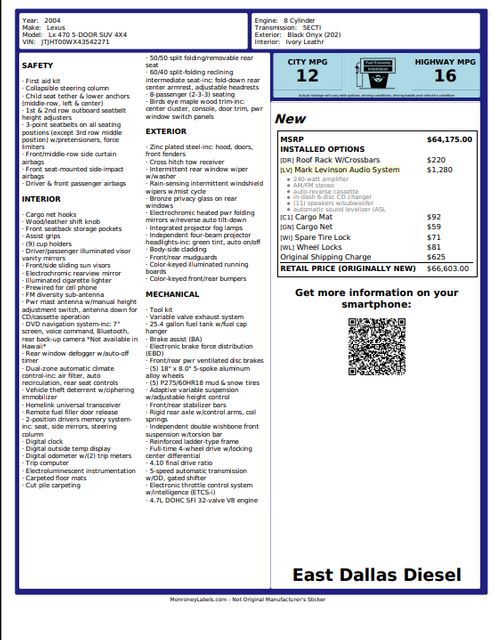 2004 Lexus LX 470 Base | Dallas, TX | East Dallas Diesel 2004 Lexus LX 470 Base | Dallas, TX | East Dallas Diesel