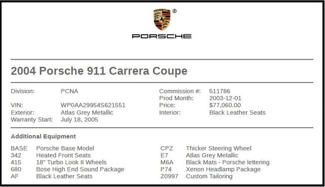 2004 Porsche 911 Carrera