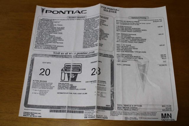 2006 Pontiac Solstice Base | Bullhead City, AZ | Automobile Consulting Services