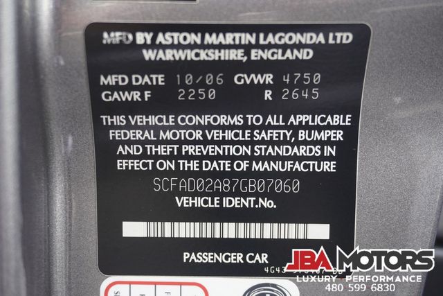 2007 Aston Martin DB9 Volante Convertible with ONLY 32k LOW MILES | MESA, AZ | JBA MOTORS 2007 Aston Martin DB9 Volante Convertible with ONLY 32k LOW MILES | MESA, AZ | JBA MOTORS