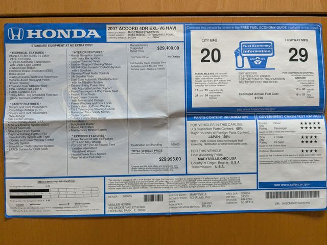 2007 Honda Accord EX-L V-6 w/Navi | Lake Forest IL | Executive Motor Carz 2007 Honda Accord EX-L V-6 w/Navi | Lake Forest IL | Executive Motor Carz
