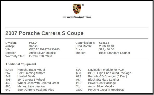 2007 Porsche 911 Carrera S