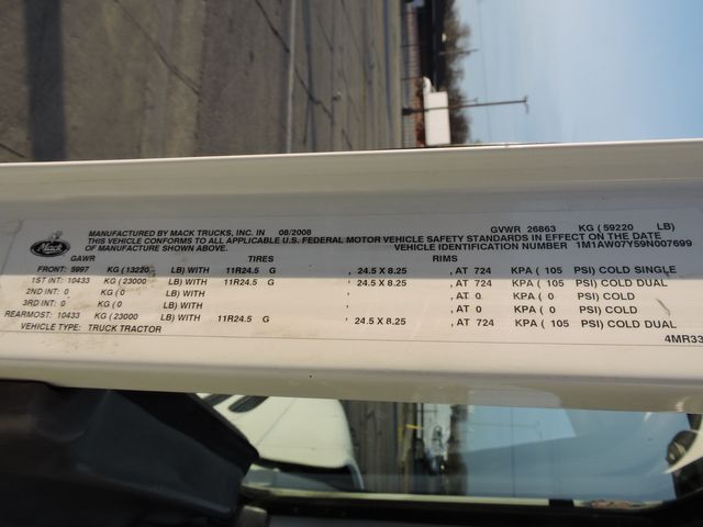 2009 Mack CXU613 Tri-Axel Dump Truck 