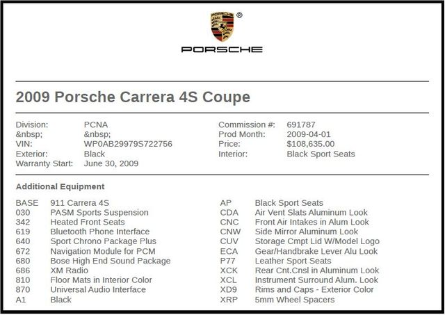 2009 Porsche 911 Carrera 4S