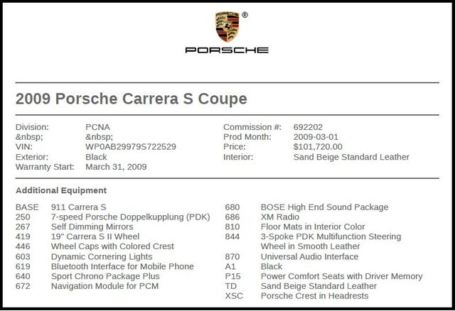2009 Porsche 911 Carrera S 2009 Porsche 911 Carrera S