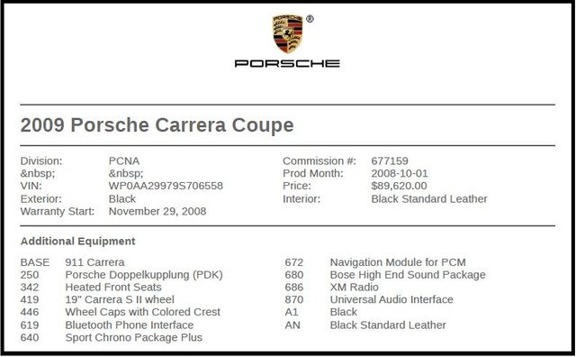 2009 Porsche 911 Carrera 2009 Porsche 911 Carrera