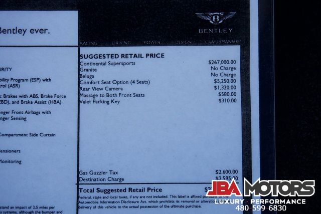 2010 Bentley Continental Supersports Coupe 2+2 Rear Seats GT 1 Owner Car | MESA, AZ | JBA MOTORS