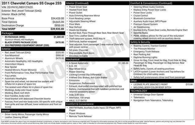 2011 Chevrolet Camaro SS