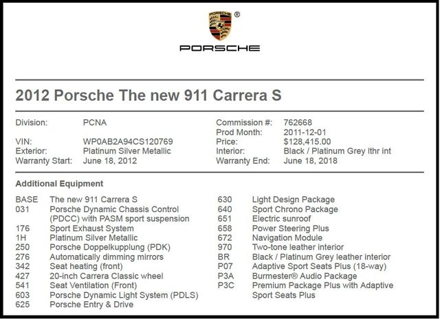 2012 Porsche 911 Carrera S 2012 Porsche 911 Carrera S