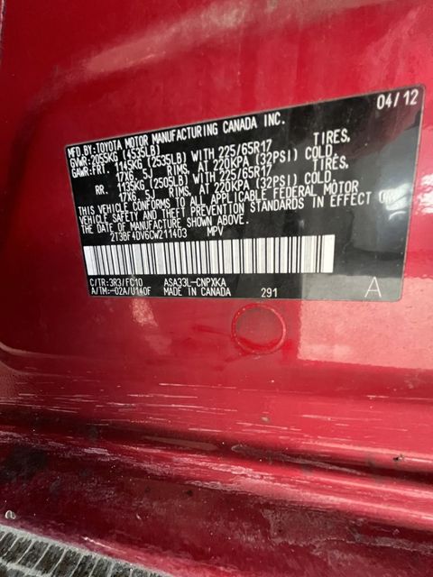 2012 Toyota RAV4 Base | Annapolis, MD | Annapolis Public Auto Auction 2012 Toyota RAV4 Base | Annapolis, MD | Annapolis Public Auto Auction