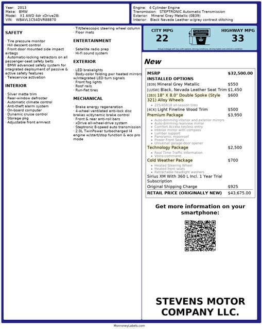 2013 BMW X1 xDrive28i PerfectCarfax TechPkg PremPkg Pano | Dallas, TX | Stevens Motor Company LLC