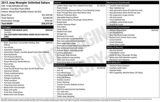 2013 Jeep Wrangler Unlimited Unlimited Sahara