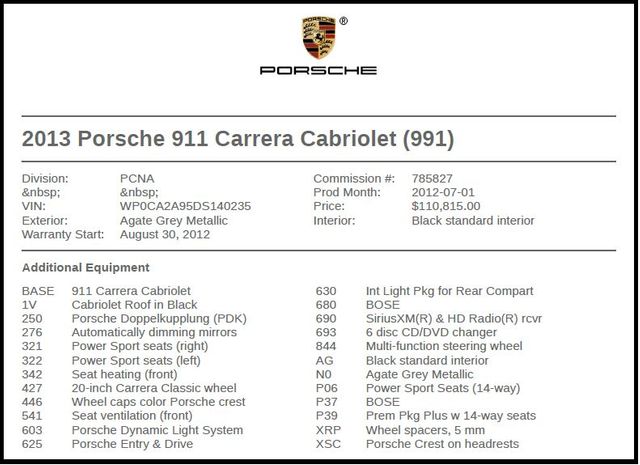 2013 Porsche 911 Carrera