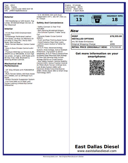 2013 Toyota Land Cruiser LIFTED 18" Fuel 34" BFG 3rd Row SUNROOF Texas | Dallas, TX | East Dallas Diesel 2013 Toyota Land Cruiser LIFTED 18" Fuel 34" BFG 3rd Row SUNROOF Texas | Dallas, TX | East Dallas Diesel