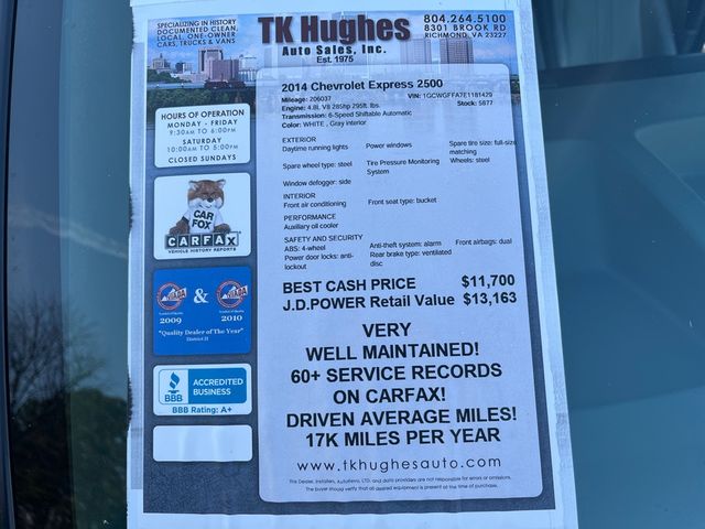 2014 Chevrolet Express 2500 | RICHMOND, VA | TK HUGHES 2014 Chevrolet Express 2500 | RICHMOND, VA | TK HUGHES