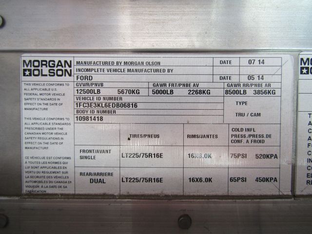 2014 Ford E350 Morgan Olson 16' P900 Stepvan