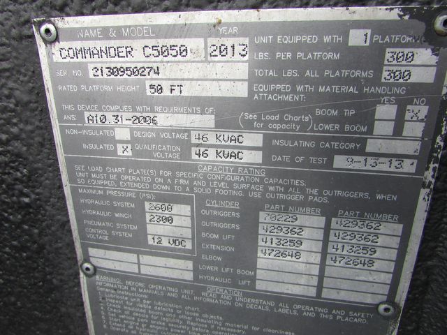 2014 Terrex Commander C5050 55' Digger with Bucket | St Cloud MN | NorthStar Truck Sales 2014 Terrex Commander C5050 55' Digger with Bucket | St Cloud MN | NorthStar Truck Sales