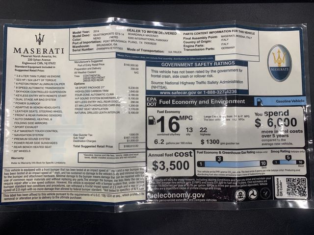 2014 Maserati Quattroporte GTS 14 Twin Turbo V8 Full Natural Leather | Irving, Texas | Hopper Motorplex 2014 Maserati Quattroporte GTS 14 Twin Turbo V8 Full Natural Leather | Irving, Texas | Hopper Motorplex