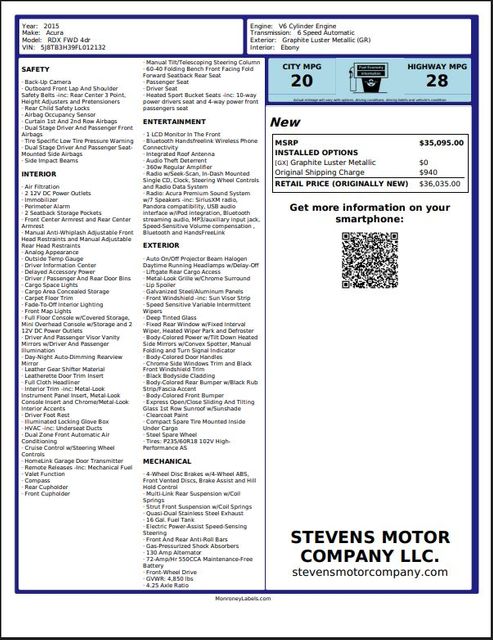 2015 Acura RDX Base PerfectCarfax 38ServiceRecords | Dallas, TX | Stevens Motor Company LLC 2015 Acura RDX Base PerfectCarfax 38ServiceRecords | Dallas, TX | Stevens Motor Company LLC