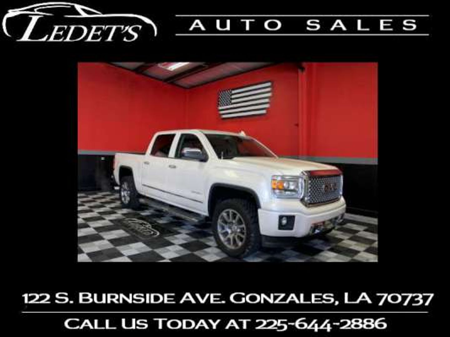 2015 GMC Sierra 1500 Denali WHITE at Ledet's Auto Sales