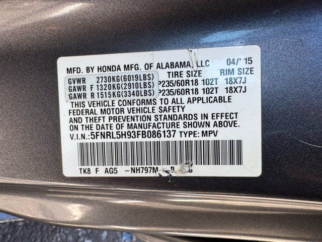 2015 Honda Odyssey Touring