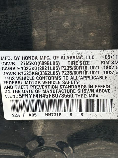 2015 Honda Pilot EX | Annapolis, MD | Annapolis Public Auto Auction
