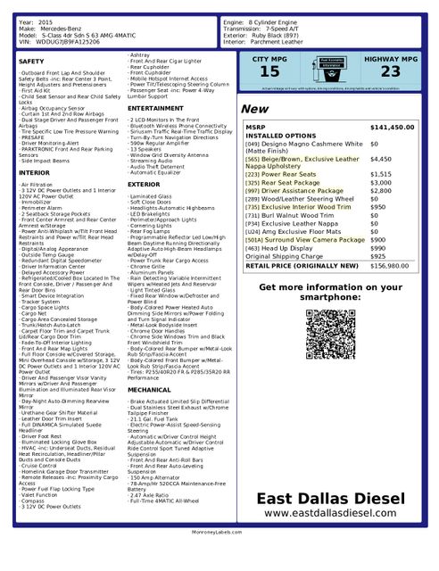 2015 Mercedes-Benz S-Class S63 AMG 4MATIC Rear Seat Pkg DRIVER ASSISTANCE PKG | Dallas, TX | East Dallas Diesel