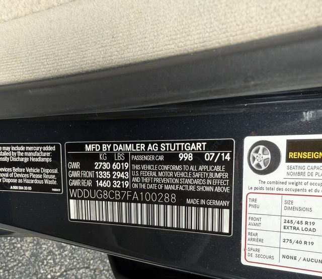 2015 Mercedes-Benz S-Class S 550