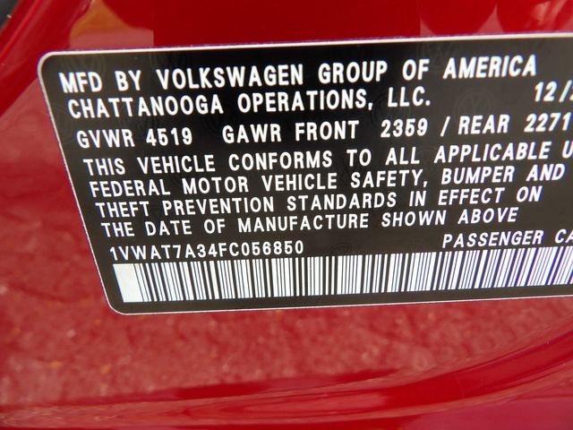 2015 Volkswagen Passat 1.8T Wolfsburg Edition | Dalton, GA | Paniagua Auto Mall 