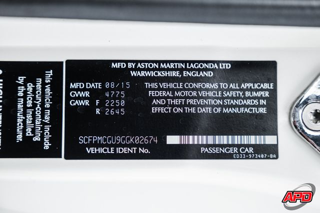 2016 Aston Martin Vanquish Carbon Edition Volante 2016 Aston Martin Vanquish Carbon Edition Volante