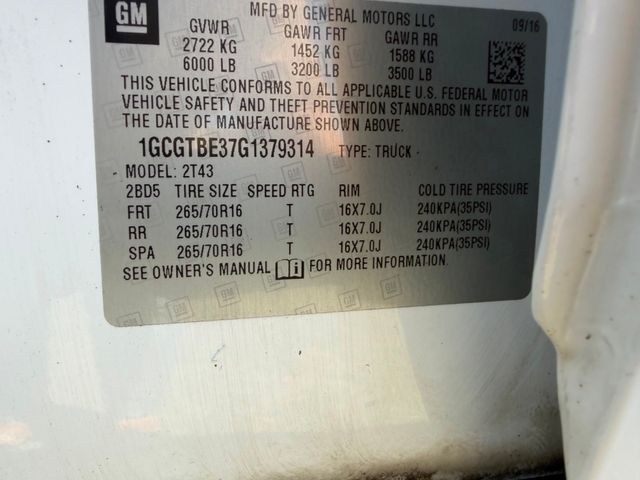 2016 Chevrolet Colorado Work Truck