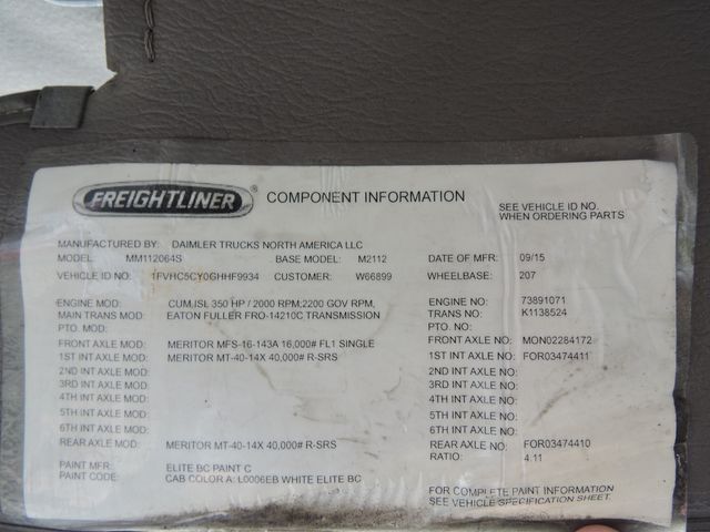 2016 Freightliner M2112 Tandem-Axel  Dump Truck 