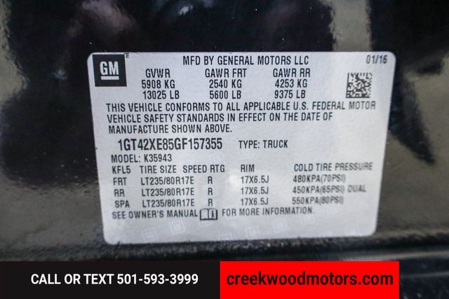 2016 GMC Sierra 3500HD SLT 4x4 Dually Duramax Diesel Allison 1Owner Black