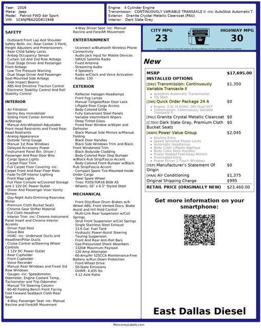 2016 Jeep Patriot Sport PerfectCarfax | Dallas, TX | Stevens Motor Company LLC 2016 Jeep Patriot Sport PerfectCarfax | Dallas, TX | Stevens Motor Company LLC