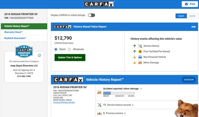 2016 Nissan Frontier SV