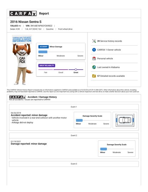 2016 Nissan Sentra S | Cullman, AL | Cullman Auto Rebuilders