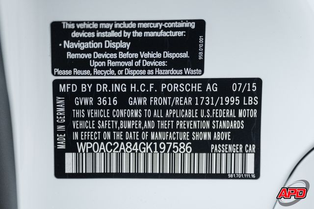 2016 Porsche Cayman GT4