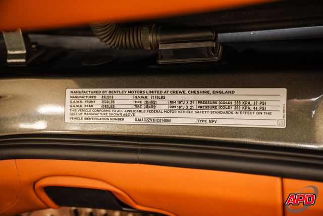 2017 Bentley Bentayga W12 Rear Seat Pkg 2017 Bentley Bentayga W12 Rear Seat Pkg