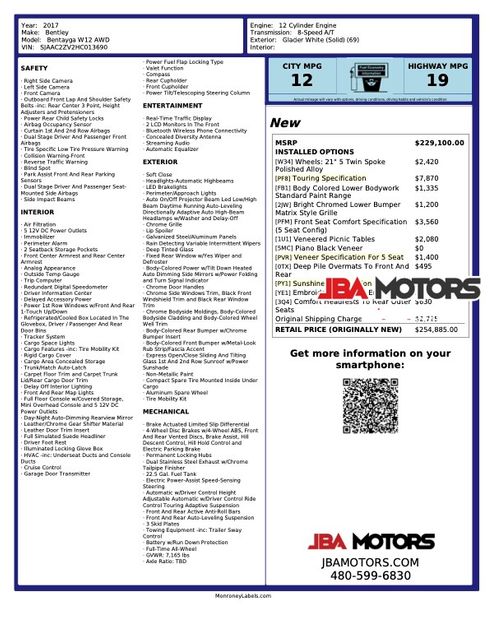 2017 Bentley Bentayga W12 AWD SUV Matte Wrap Diamond Stitched Interior | MESA, AZ | JBA MOTORS 2017 Bentley Bentayga W12 AWD SUV Matte Wrap Diamond Stitched Interior | MESA, AZ | JBA MOTORS