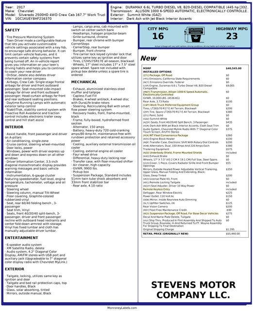 2017 Chevrolet Silverado 2500HD CrewCab Z71 4WD DuramaxDiesel BrushGuard Camera | Dallas, TX | Stevens Motor Company LLC