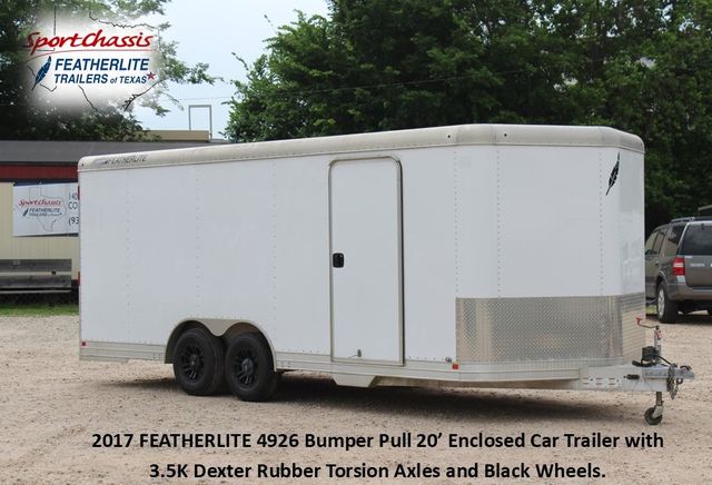 2017 Featherlite 4926 - 20 ENCLOSED CAR TRAILER ALL ALUMINUM BLACK WHEELS | CONROE, TX | SportChassis/ Featherlite Trailers of Texas