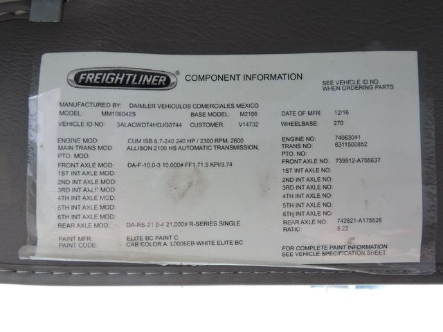 2017 Freightliner M2 Non-CDL Box Truck
