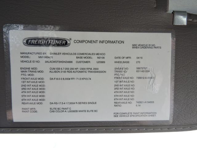 2017 Freightliner M2106 Non-CDL Flatbed w/ LiftGate 