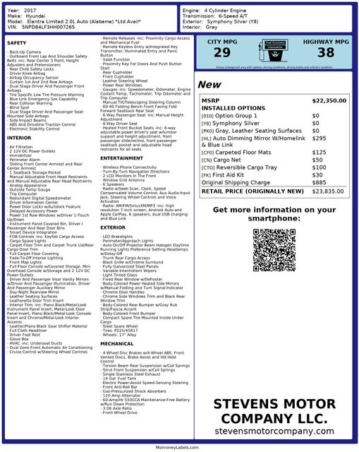 2017 Hyundai Elantra Limited OneOwner PerfectCarfax 26ServiceRecords | Dallas, TX | Stevens Motor Company LLC