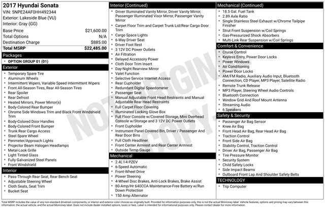 2017 Hyundai SONATA Base